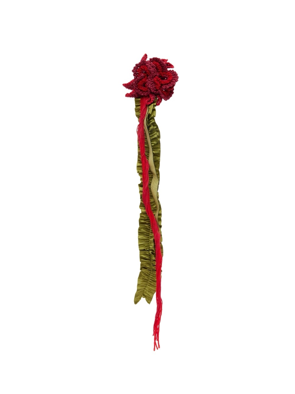 Edward Cuming Red & Khaki Crying Flower Rosette Brooch